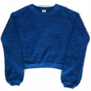 Royal Blue Bell Sleeved Popcorn Knit Sweater